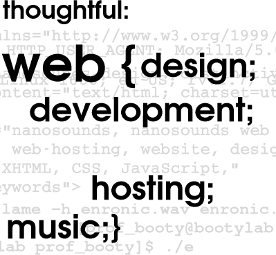 nanosounds: thoughtful web design, development, hosting, music